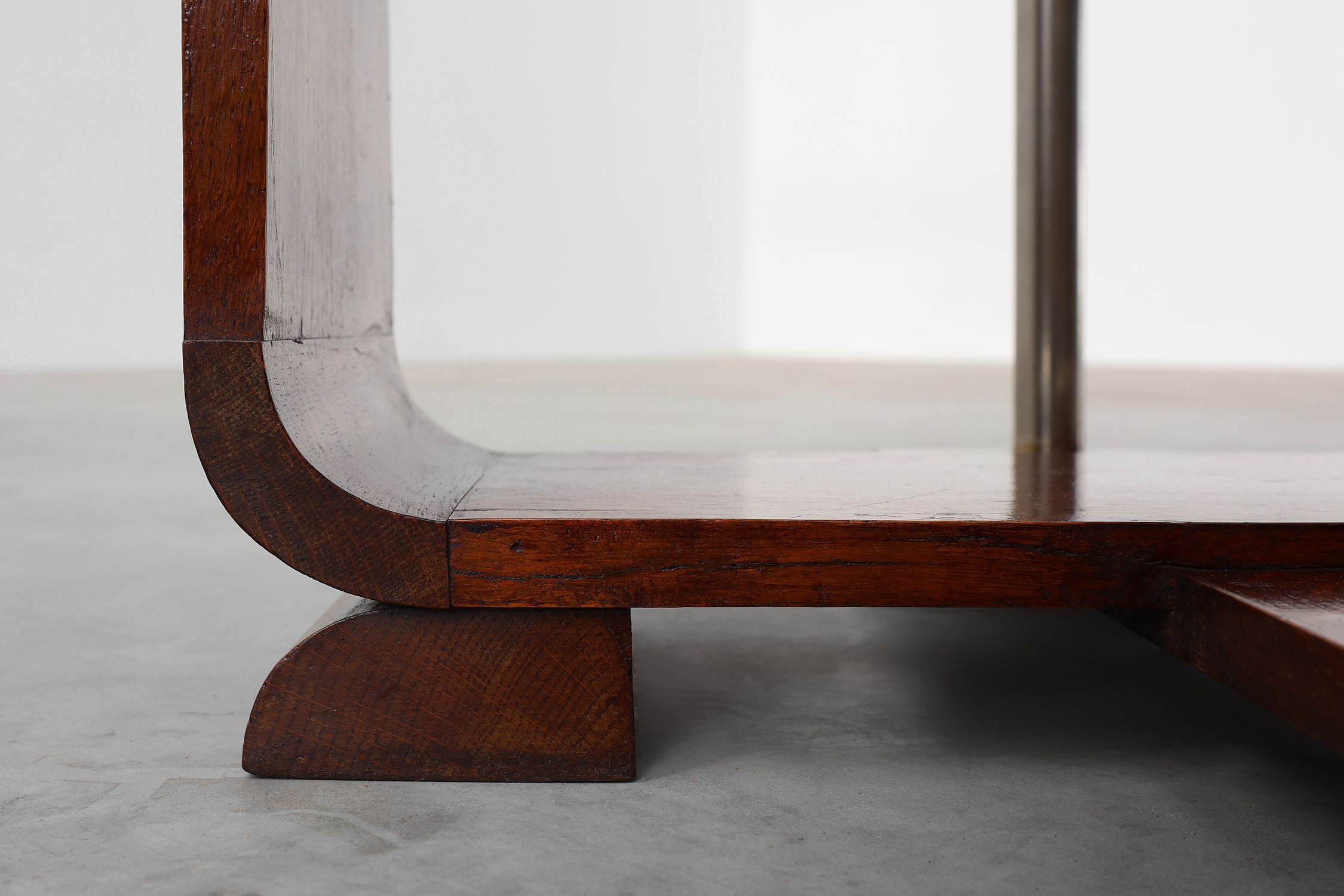 Art Deco square side table in oak veneer, France ca. 1925thumbnail